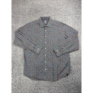 Bugatchi Shirt Men Extra Large Geometric Button Up Long Sleeve Preppy Casual